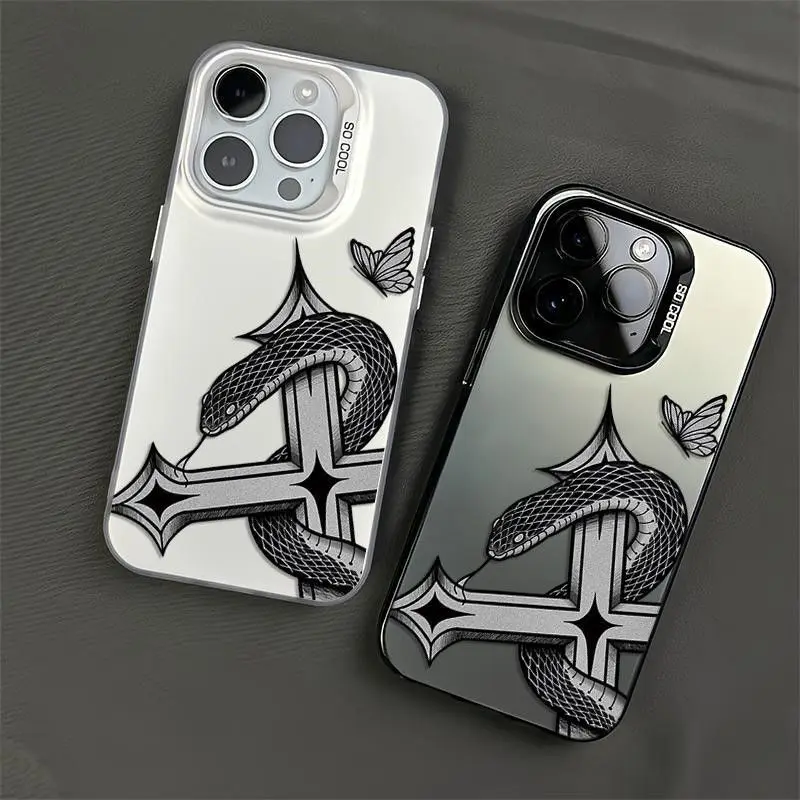 Funda de teléfono de serpiente negra a la moda para Infinix Hot Note Zero 50 40 30 30i 20s 12 12i 11 Smart 9 8 7 6 5 Pro 4G 5G contraportada