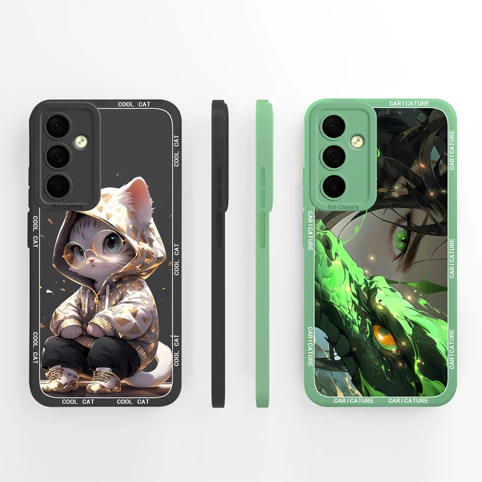 Para Samsung Galaxy M55 C55 F55 M35 5G funda de teléfono lindos patrones de flores de animales suave suave silicona líquida anticaída carcasa duradera - imagen 5