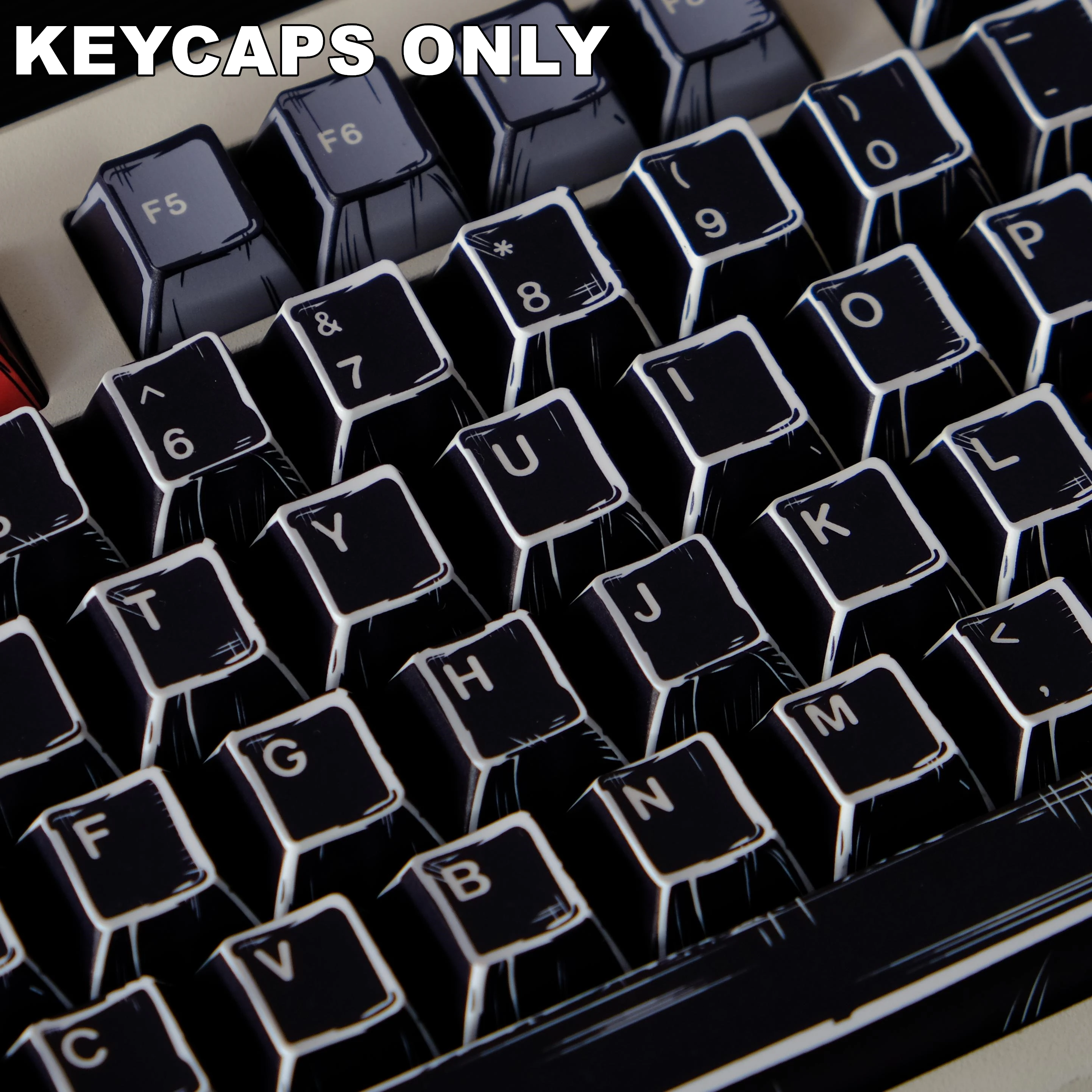 Juego de teclas negras de 151 teclas, teclas de perfil de cereza de material PBT para teclado mecánico MX, juego de llaves estilo 3D, regalo de Navidad - imagen 4