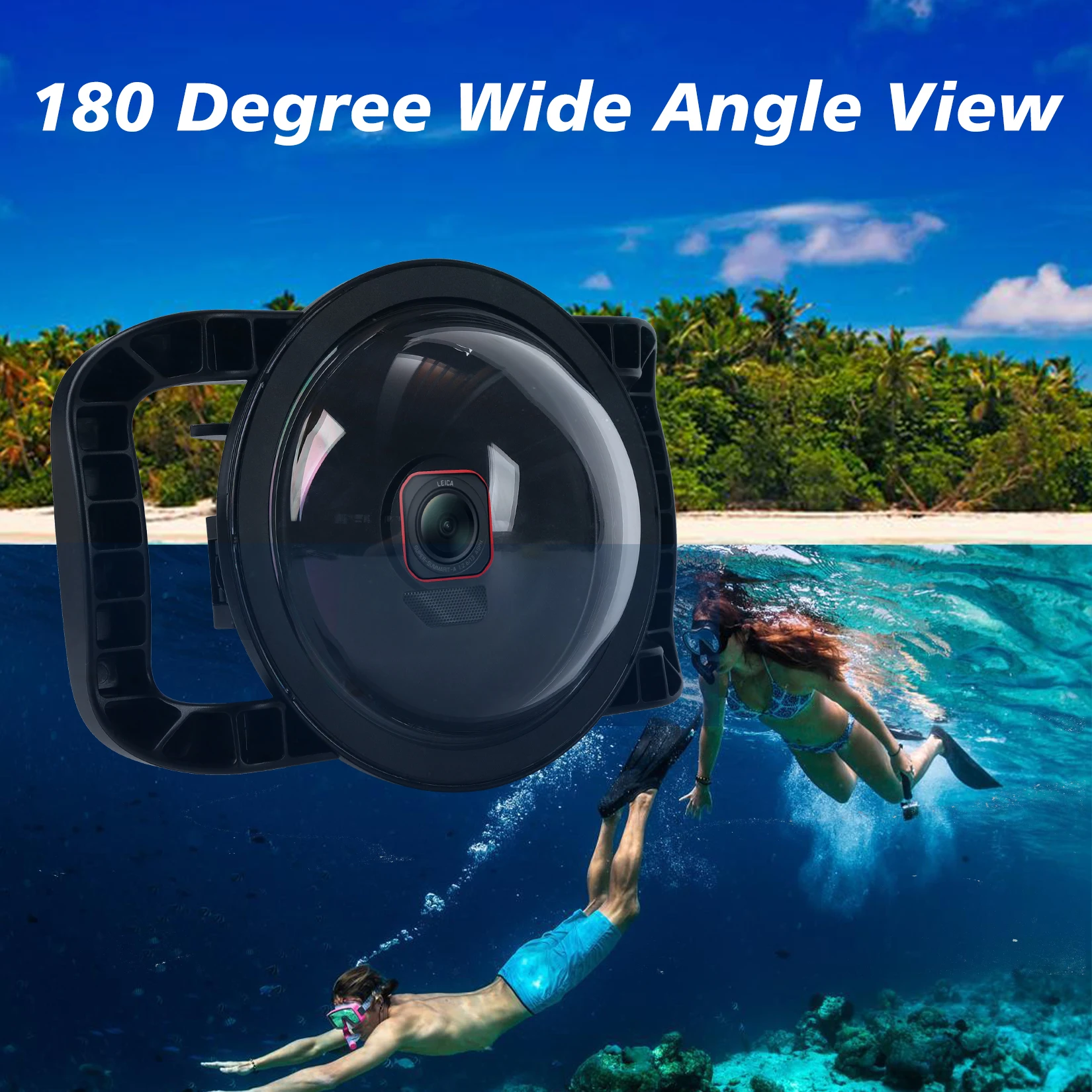 Para cámara Insta360 Ace Pro 2, puerto de domo subacuático, resistente al agua, 98,4 pies, sistema de escotilla para cerrar, Material acrílico antiarañazos
