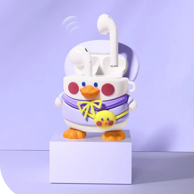 Funda para auriculares para AirPods 2, bonita mochila de dibujos animados, funda protectora para auriculares de pato para Apple, Airpods 1, 2, 3 Pro ﻿ - imagen 3