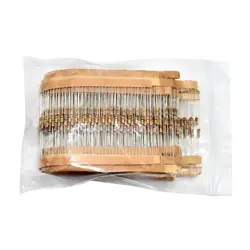 Kit de resistencias de 25 valores, 1000 Uds., Kit surtido de 1/4W, resistencia de película de carbono, juego de resistencias eléctricas 5%, resistencia surtida
