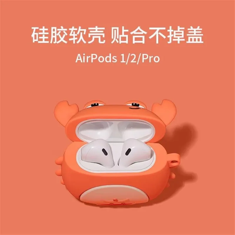 Pequeño cangrejo para Airpods 1 2 3 4 Pro Pro 2 Pro 3 funda de silicona para auriculares accesorios cubierta - imagen 5