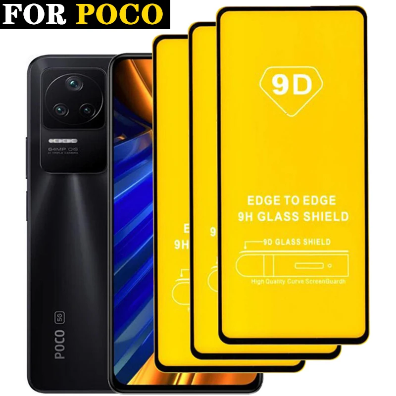 Para Xiaomi Poco X3 X4 M3 M4 Pro 5G Protector de pantalla para Poco F3 F4 F2 X3Pro X3GT X4GT X3NFC F4GT cubierta completa película de vidrio templado - imagen 2