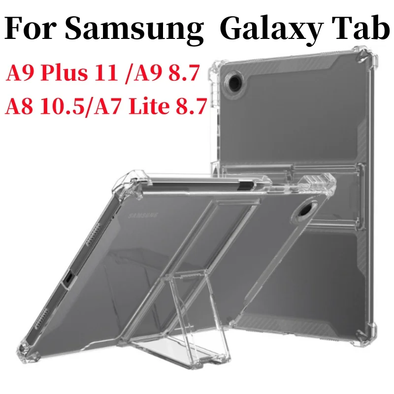Funda de TPU para Samsung Galaxy Tab A9 Plus 2023, Funda con soporte para PC para Samsung Galaxy Tab A9 8,7 X110 A8 10,5 X200 A7 8,7 T220