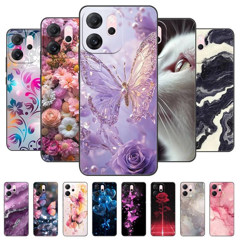 Para Oppo Reno14 F funda trasera de silicona mate suave de mármol para Oppo Reno 14F carcasa de teléfono de cobertura completa para Oppo Reno14F Fundas