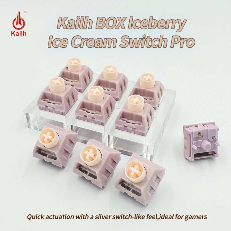Kailh BOX-interruptor de teclado de helado de bayas de hielo, Pro, crema plateada rápida, POM completo, gatillo rápido, interruptor de teclado mecánico suave