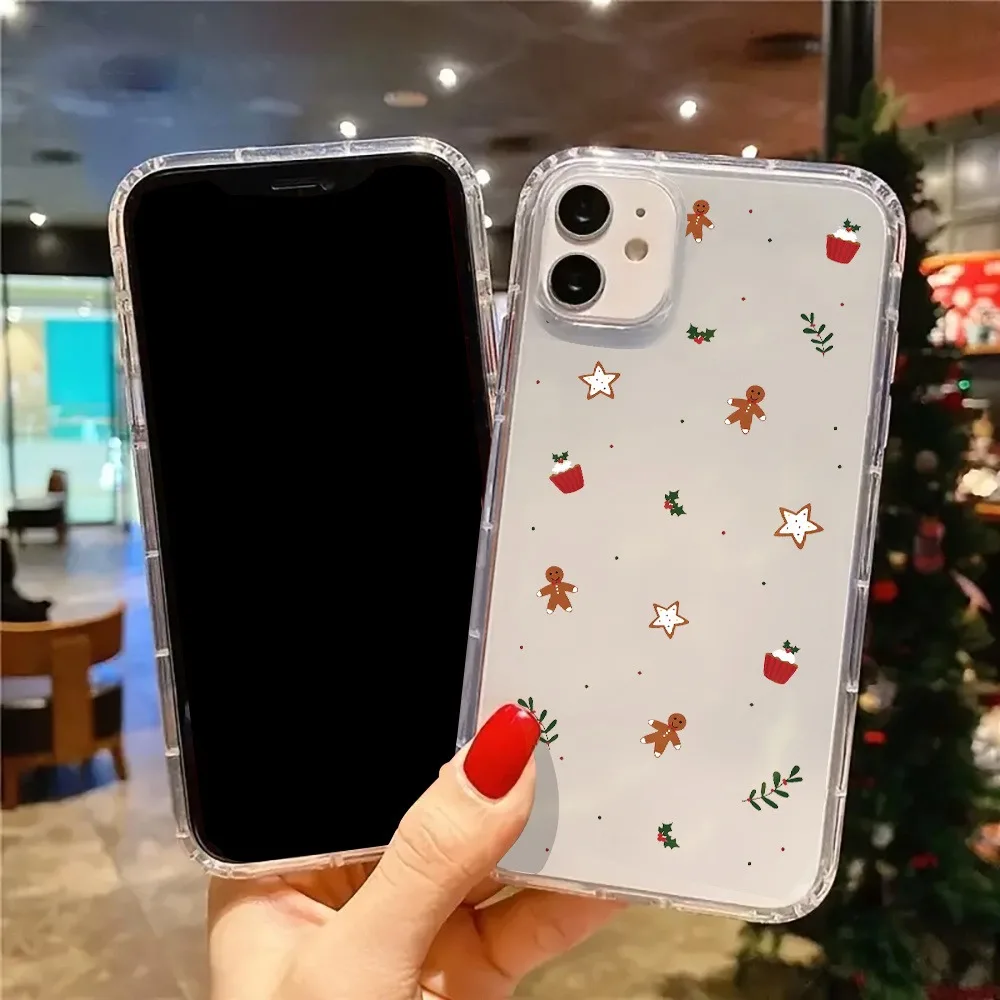 Funda de teléfono transparente con bonita estética navideña para iPhone 17 16 11 15 14 13 12 Pro Max XR XS 7 8 Plus SE2 cubierta transparente - imagen 5