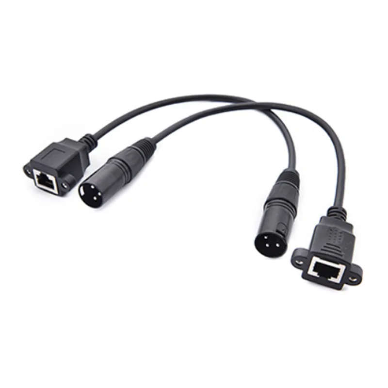 XLR 3 pines macho a RJ45 hembra interfaz de red de Audio hembra a XLR 3 pines hembra sistemas de señal de Audio y Cable corto de Radio - imagen 2