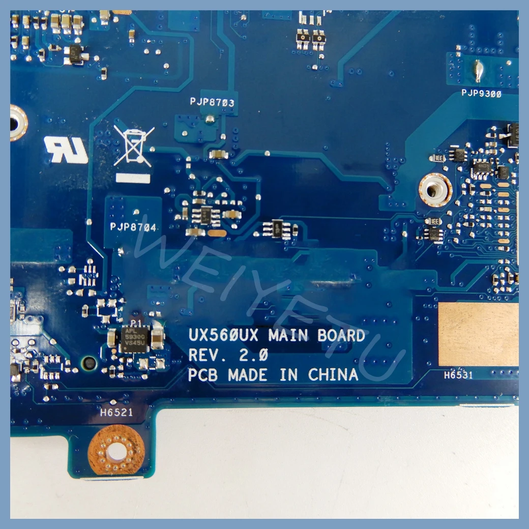 Placa base UX560UX con CPU i5 i7 8GB-RAM V2G-GPU para For Asus Q524UQ Q524UQK UX560UQ UX560UQK Q534UX Q534UXK placa base para ordenador portátil