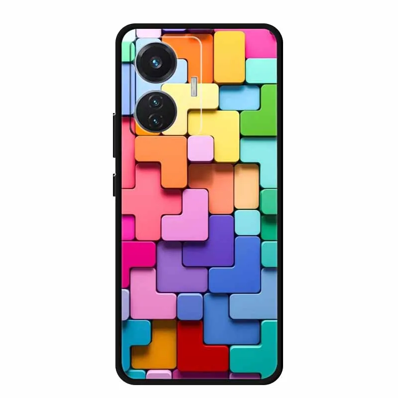 Funda de silicona TPU suave para vivo T1 4G, cubierta trasera de moda para vivo T1 44W T 1, dibujos animados, negro, a prueba de golpes - imagen 4