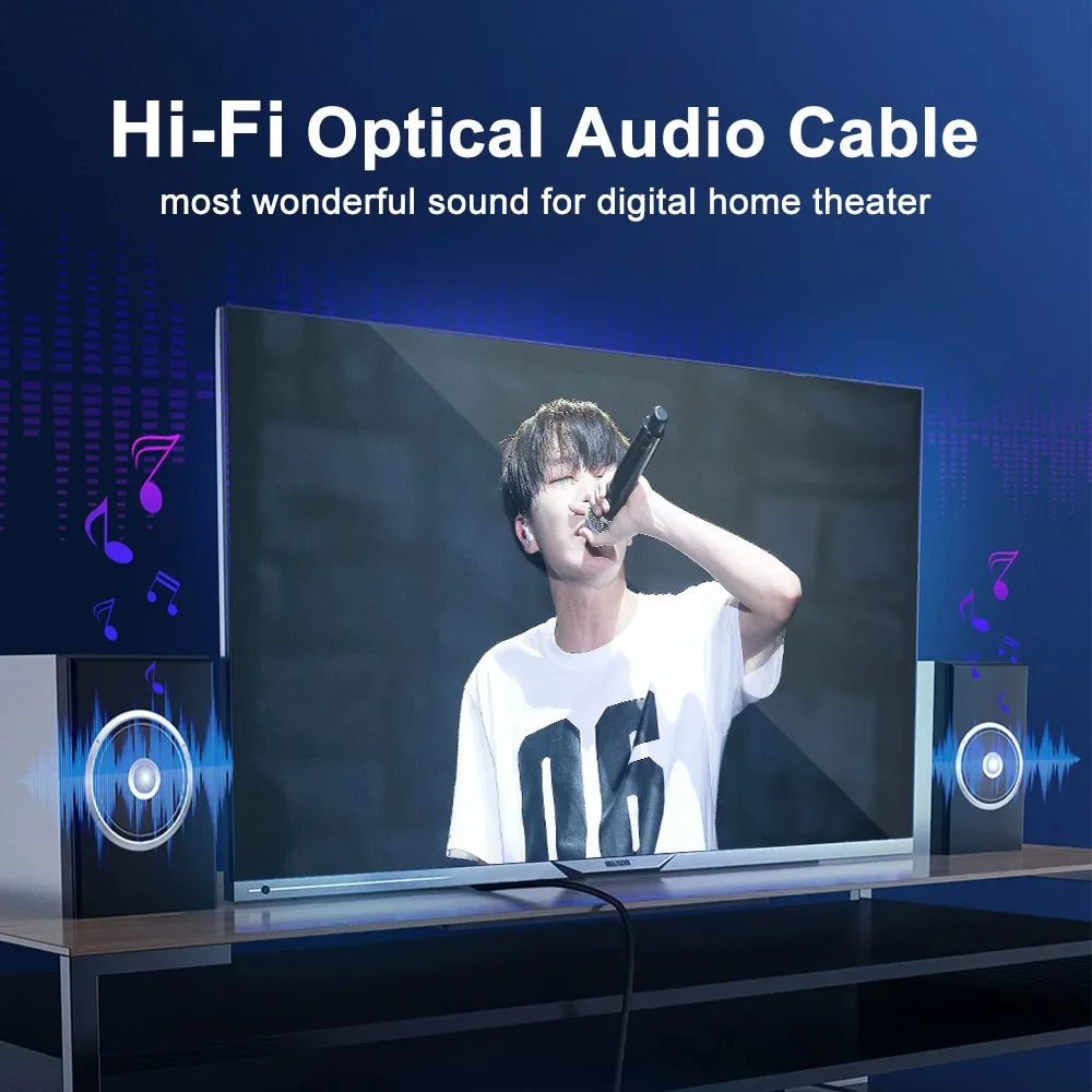 FSU-Cable de Audio HIFI 5,1 Digital SPDIF, Cable óptico de fibra Toslink para amplificador de reproductor Blu-ray de TV, 3m, 5m, 10m - imagen 2