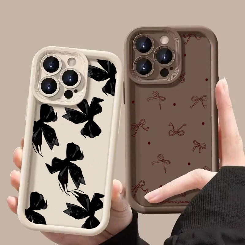 Funda de teléfono de silicona con diseño de lazo bonito para Xiaomi Redmi Note 14 13 12 11 Pro Plus 4G 5G 12S 11S Redmi 15C 14C 13 cubierta a prueba de golpes