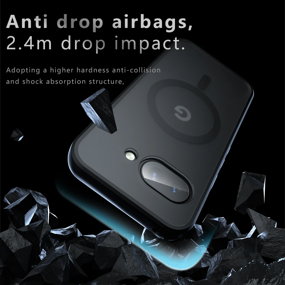 Funda para Google Pixel 9A, carga inalámbrica magnética, mate esmerilado, cubierta transparente de TPU para Google Pixel9A Pixel9A - imagen 3