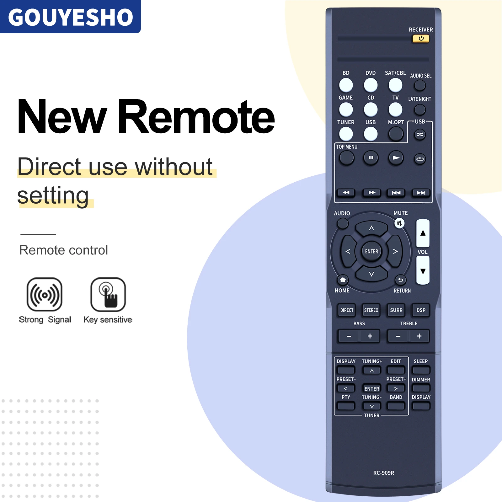 Mando a distancia Receptor AV para Onkyo, RC-909R, HTS3800, HTS3900, HTR397, HTP395, nuevo