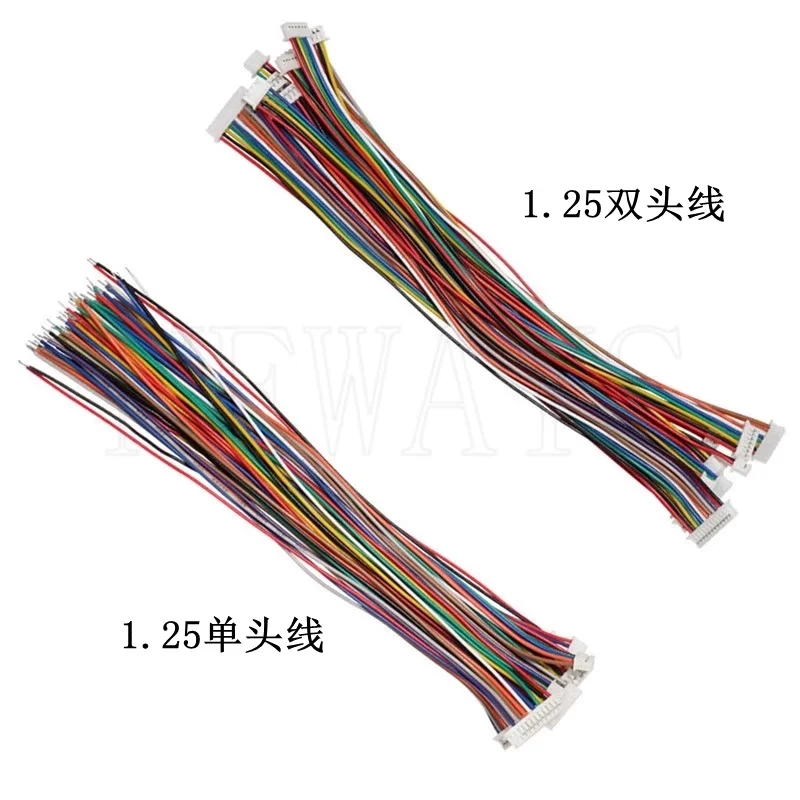 10 Uds JST 1,25mm conector de Cable de cabeza simple/doble Micro paso 1,25mm 2/3/4/5/6/7/8/10/12 Pin enchufe Cable electrónico 28AWG - imagen 3