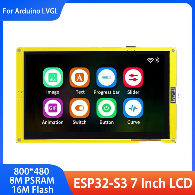 ESP32-S3 LCD de 7 pulgadas HMI 8M PSRAM 16M Flash 800*480 WIFI y Bluetooth pantalla inteligente módulo RGB TFT para Arduino Lvgl - imagen 2