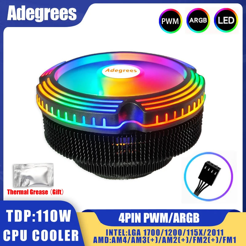 Enfriador de aire de CPU de 120MM, ventilador de refrigeración de PC de 4 pines PWM para Intel 2011 1700 1200 1150 1155 1156 X79 X99 AM3 AM4 - imagen 2