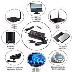 Cable 220V a 12V 5A – Transformador Ajustable Alimentación CC
