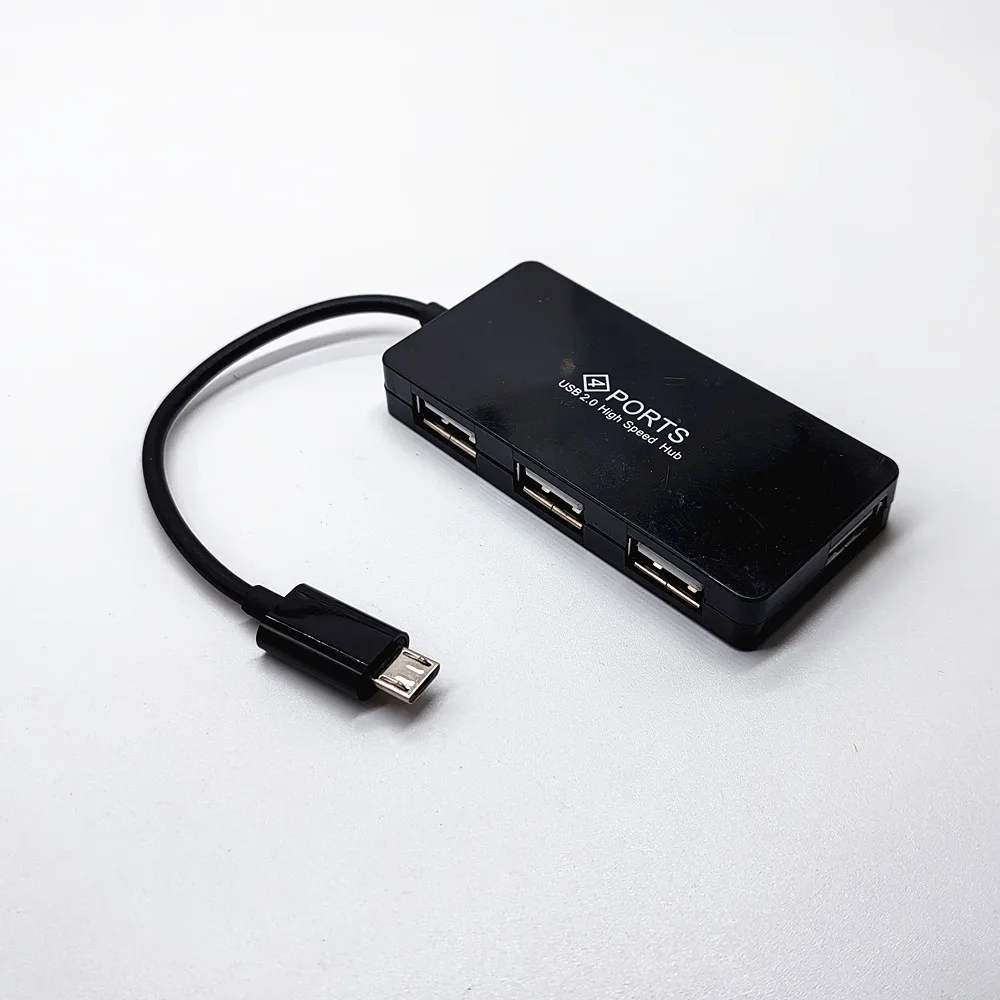 Adaptador HUB Micro USB de 4 en 1 con adaptador de Cable de Host OTG Hub de carga de energía para teléfonos inteligentes Android y tabletas