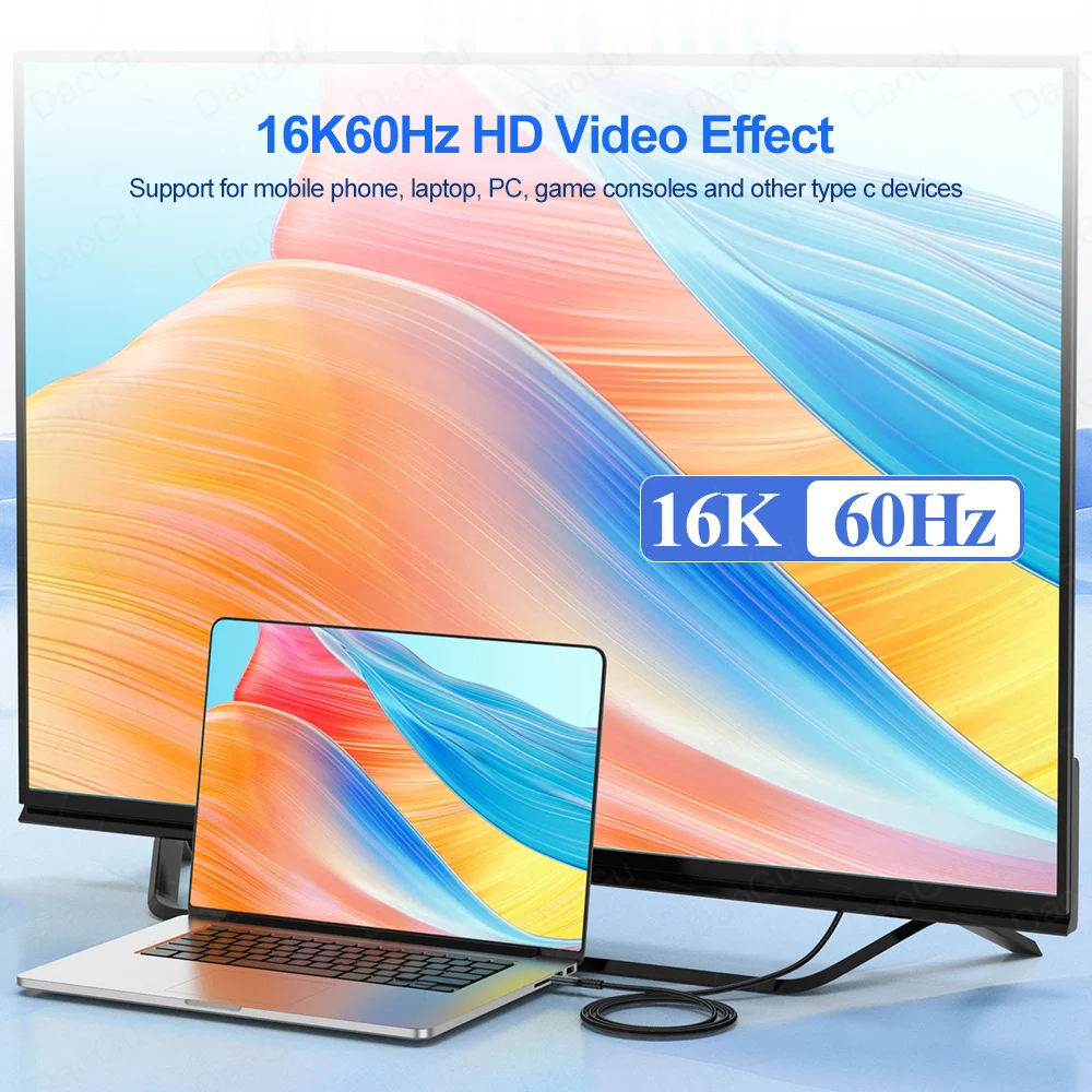 Cable USB5 tipo C de 16K, 60Hz, Cable de datos de transferencia de 80Gbps para disco duro, Cable de teléfono móvil USB C 4 PD 240W, carga rápida para ordenador portátil - imagen 3