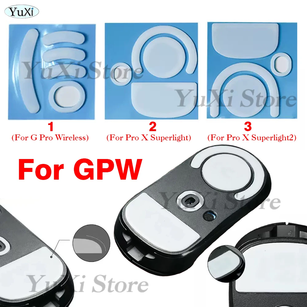 Pies de patines de ratón para G PRO X Superlight GPX G PRO GPW, cinta de agarre para ratón para Logitech, pegatina de bordes redondeados blancos inalámbricos - imagen 2
