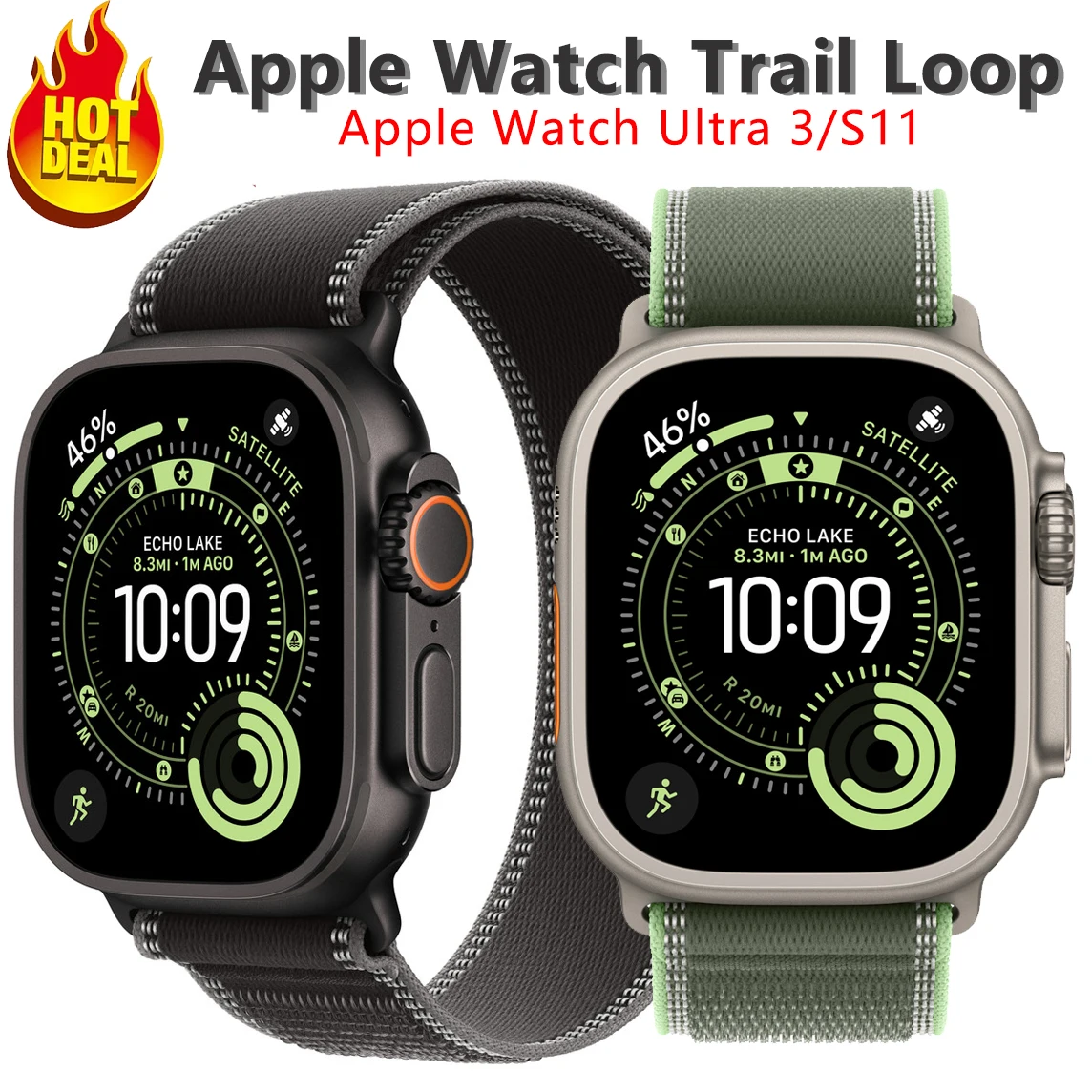 Correa Trail Loop para Apple Watch Band 49mm 46mm 44mm 40mm 45mm 41mm 42mm Correa pulsera iWatch Series Ultra 3 2/11 10 SE 9 8 7
