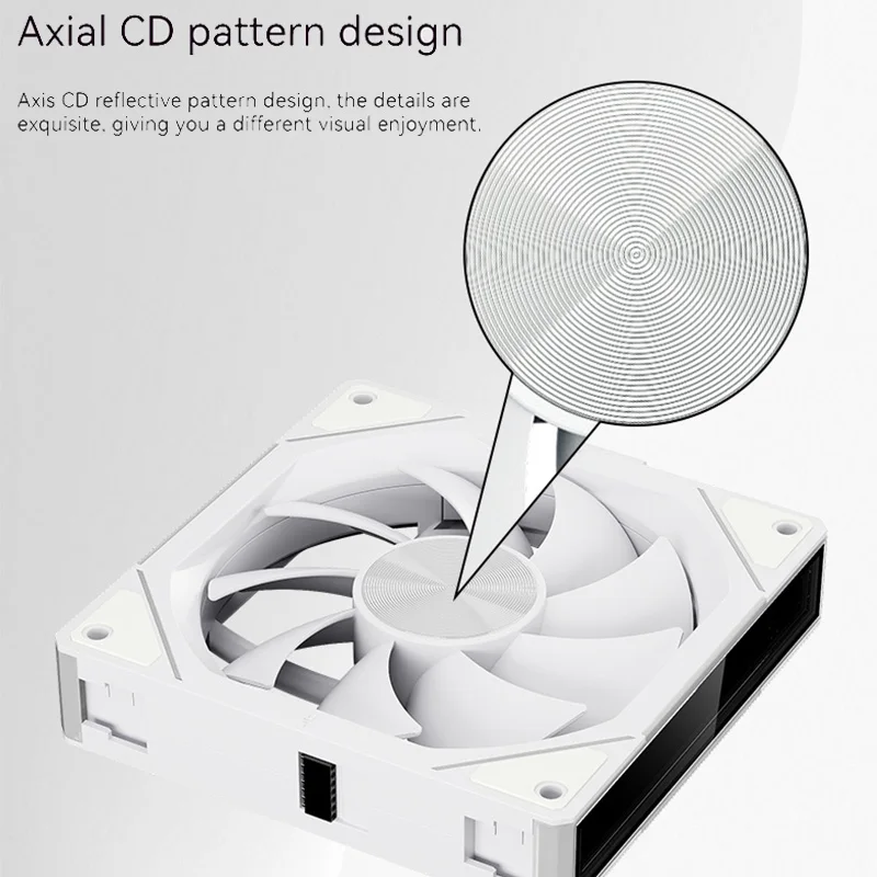 TEUCER 1 Uds JM-5 ventilador con cubierta de ordenador 12CM ARGB efecto de luz de espejo ventilador Modular sin cable 4 pines PWM refrigeración por agua ventilador enfriador de 360mm - imagen 4