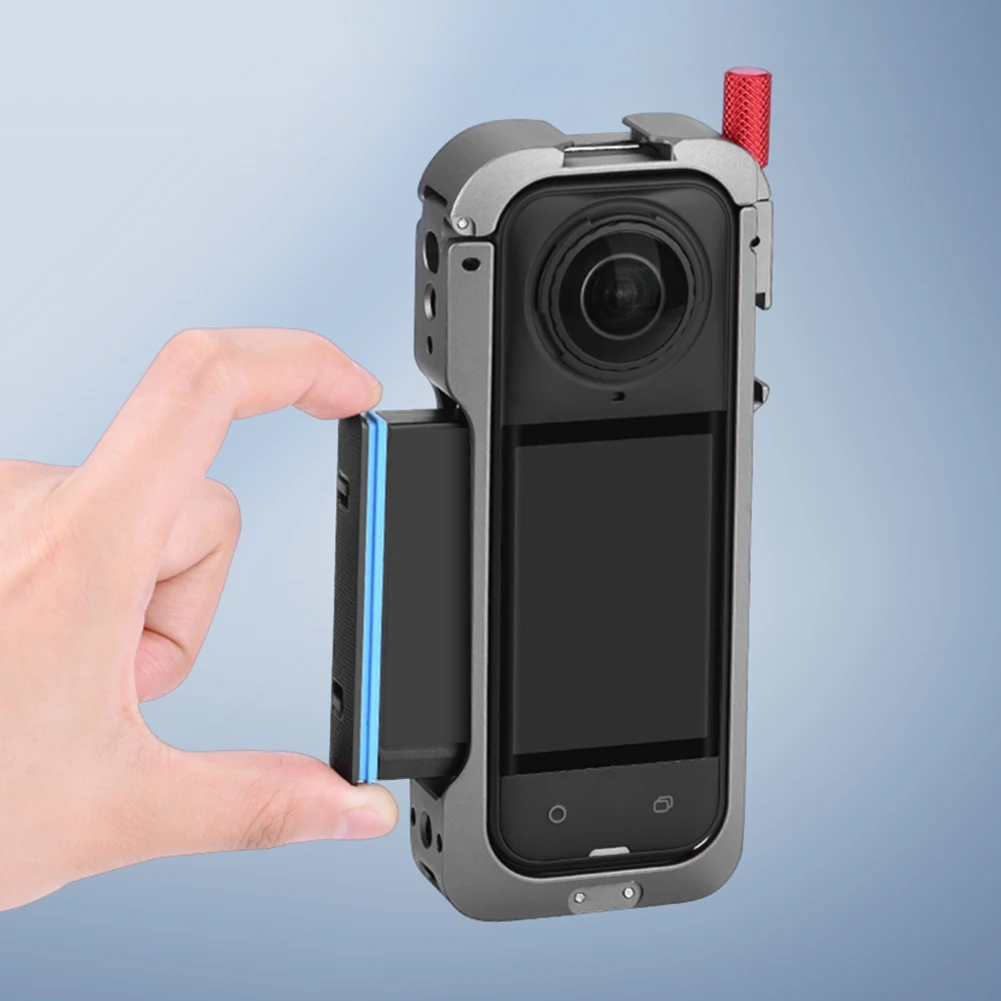 Marco protector con protector de lente, jaula para conejos de liberación rápida, soporte para zapata fría, funda protectora para accesorios de cámara Insta360 X5 - imagen 5