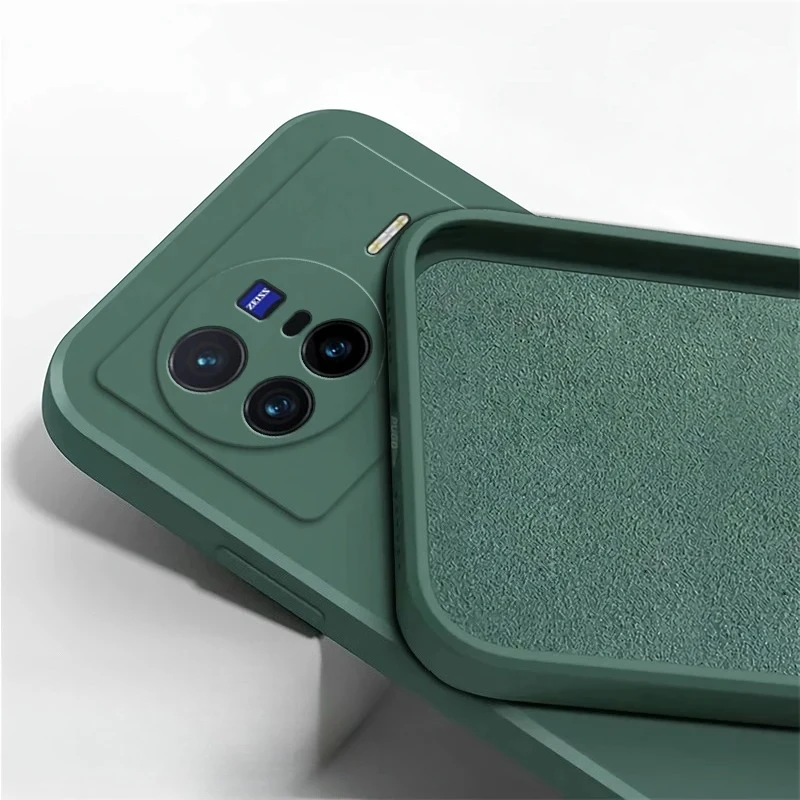 Funda de silicona líquida para VIVO X70 X80 Pro Plus 360, funda protectora para teléfono X70t X70Pro X80Pro, Fundas a prueba de golpes