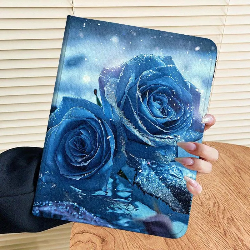 Azul Frozen Rose Art lujo para Samsung Galaxy Tab S7 S8 S9 S10 11 12,4 13,1 FE Plus Lite pulgadas funda para tableta - imagen 3