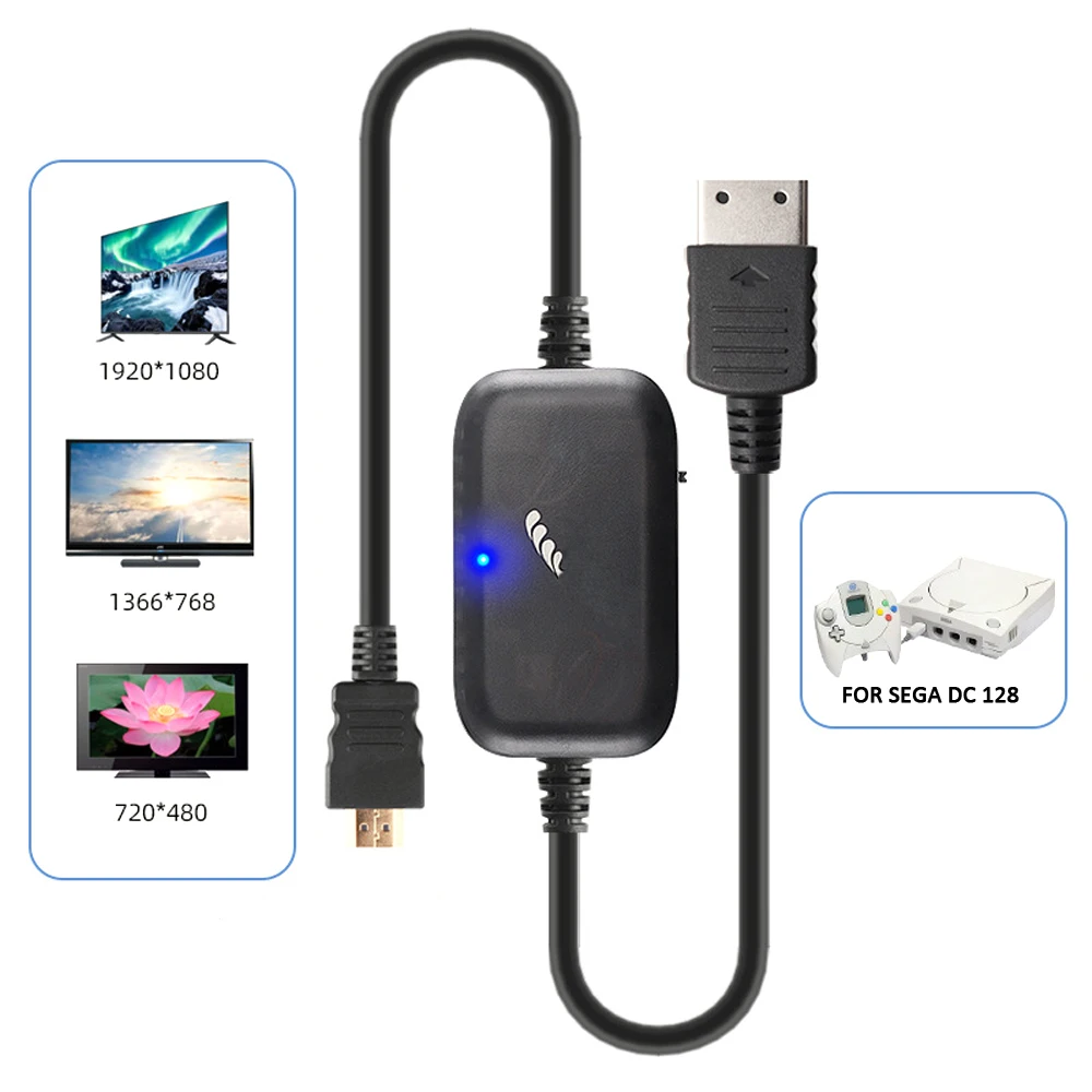 Cable compatible con HDMI de 2M para SEGA DC 128, adaptador de audio y vídeo, cable convertidor con cable para líneas de TV - imagen 2