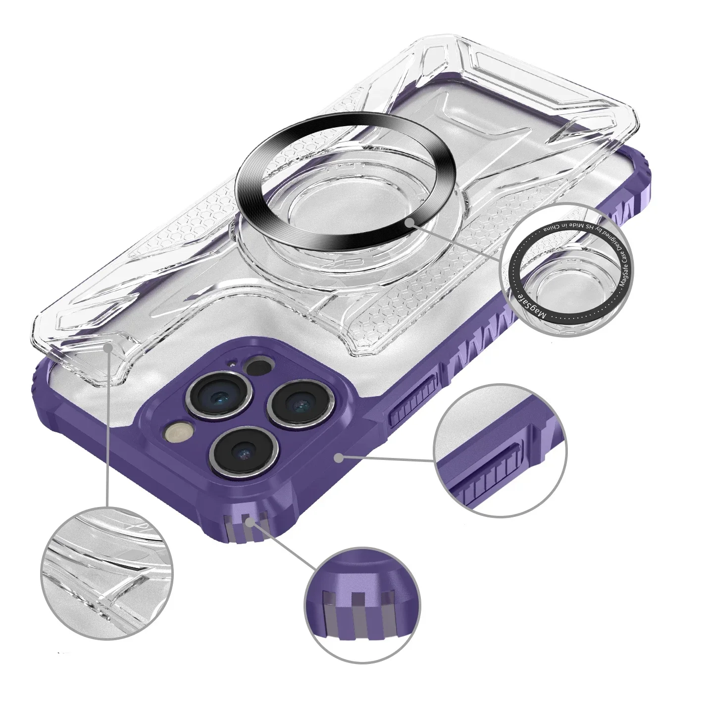 Funda magnética de lujo a prueba de golpes para IPhone 16 15 14 13 12 11 Pro Max Plus 15Pro i15 Magsafe, funda militar - imagen 3