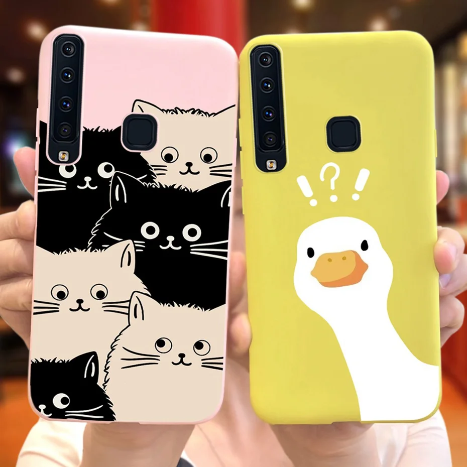 Funda de silicona suave con dibujos animados para Samsung Galaxy A9, protector de silicona suave de Color caramelo para Samsung A9 2018, SM-A920F, A9200, 2018