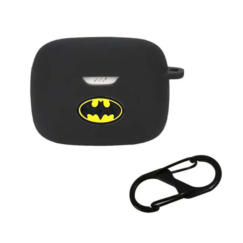 Funda para auriculares con dibujos de Marvel y Batman para JBL Tune Beam/Buds, carcasa protectora de silicona para auriculares inalámbricos con Bluetooth y gancho - imagen 2