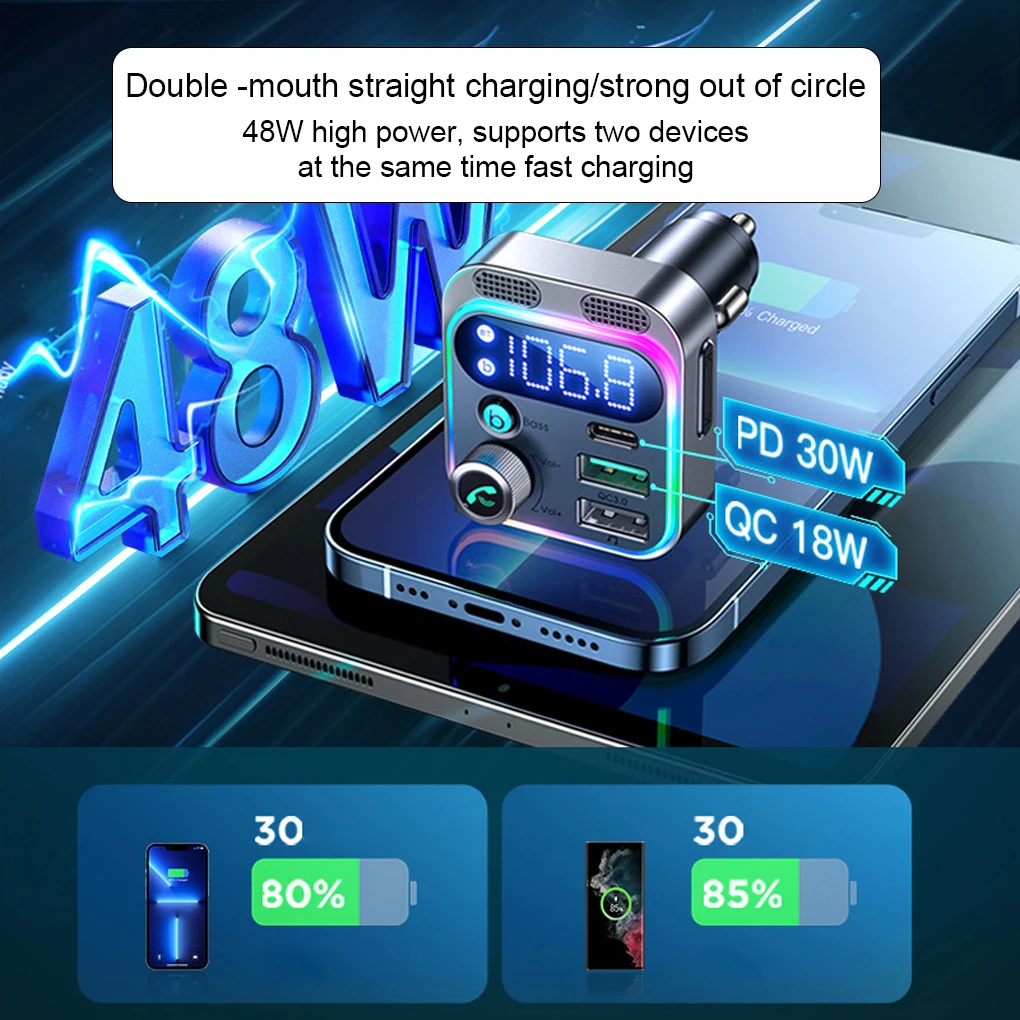 Transmisor de repuesto compatible con Bluetooth para coche, receptor multipuerto - imagen 4