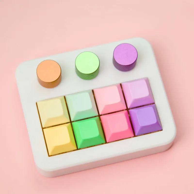 Miniteclado mecánico T8, teclado personalizado con cable Macro, cambio de teclas para pantalla OLED MIDI, reproducción de volumen, juego mecánico, regalo - imagen 3