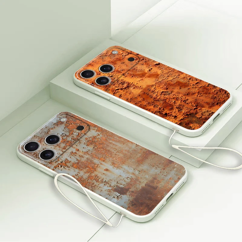 Funda blanda para iPhone 7 8 XS 11 12 13 Pro Max 16e XR 17 Air 16 14 15 Plus Diseño retro oxidado - imagen 5