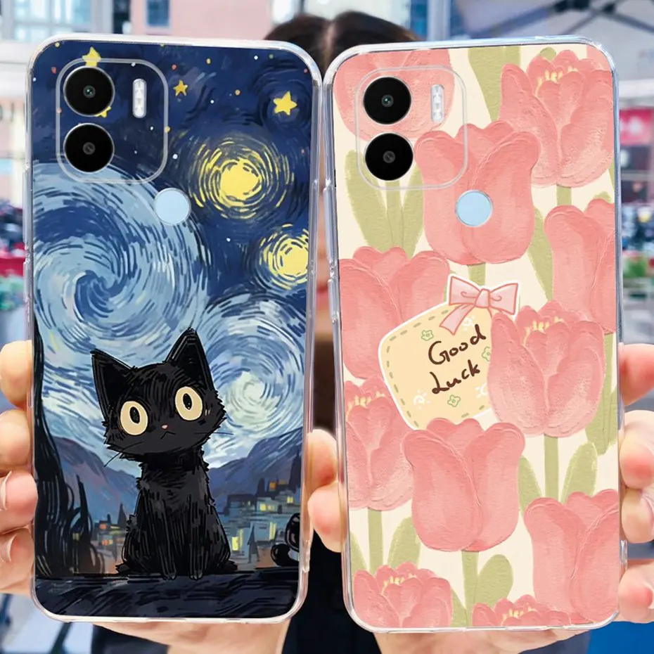 Funda con estampado encantador para Xiaomi Redmi A1 + / Redmi A1, carcasa trasera de TPU de silicona suave para RedmiA1 A 1 Plus - imagen 5