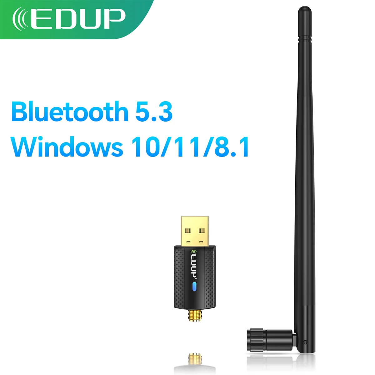 EDUP B3552Plus adaptador USB Bluetooth 5,3 200m distancia de transmisión para Windows 8,1/10/11 adaptador USB inalámbrico estable de alta velocidad