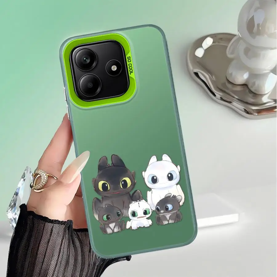 Funda de teléfono con bonito dragón de dibujos animados para Xiaomi Redmi Note 12 13 14 Pro Plus 10s 10 11 Pro 11s, funda suave - imagen 3