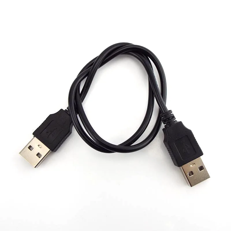 Cable de extensión para ordenador, Adaptador Doble USB 2,0 tipo A macho, conector extensor, transferencia de alta velocidad, línea de sincronización de datos