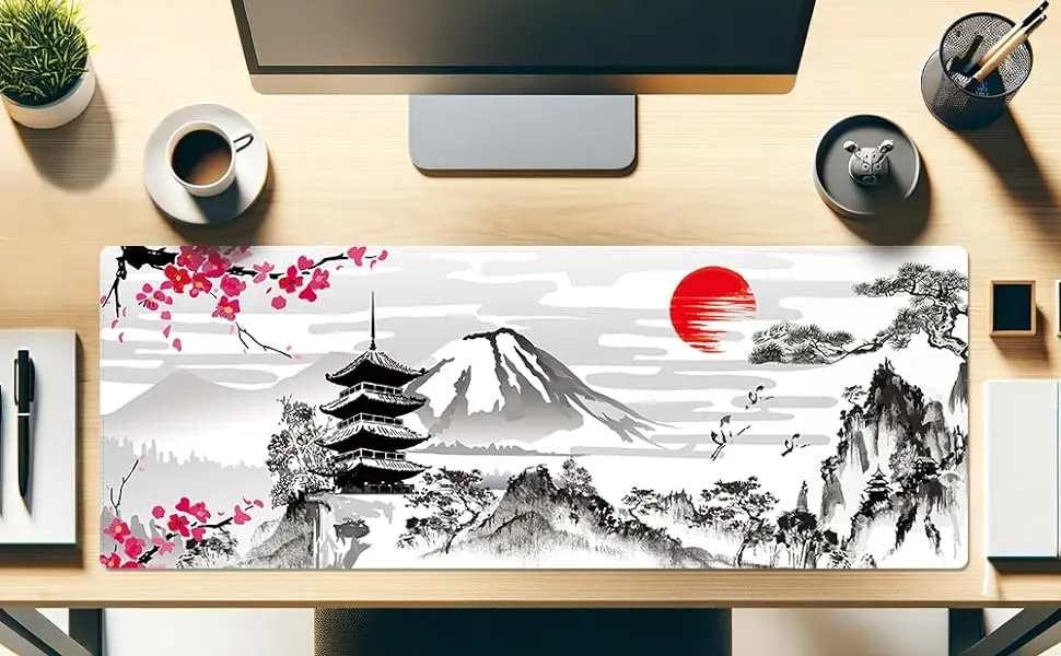 Japanese Cherry Blossom Large Mouse Pad