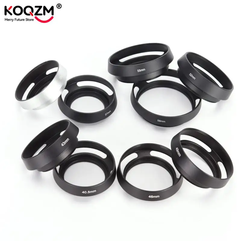 Cubierta de lente de cámara de Metal curvado con ventilación negra, 37, 39, 40,5, 43, 46, 49, 52, 55, 58mm, Leica M, Pentax, S & ny, Olympus - imagen 2