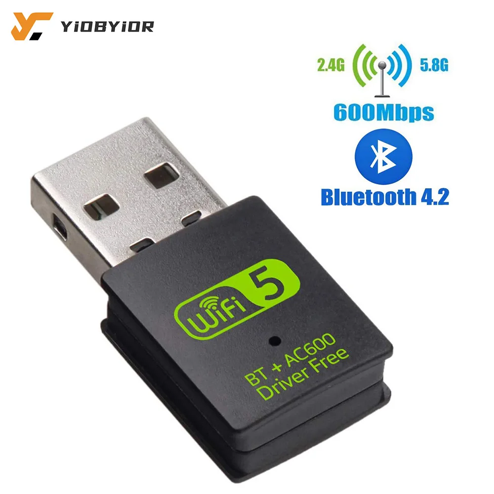 Adaptador USB WiFi Bluetooth de 600Mbps, receptor externo inalámbrico de doble banda 2,4/5,8 Ghz, Dongle Wi-Fi RTL8821CU para PC/portátil/escritorio - imagen 2