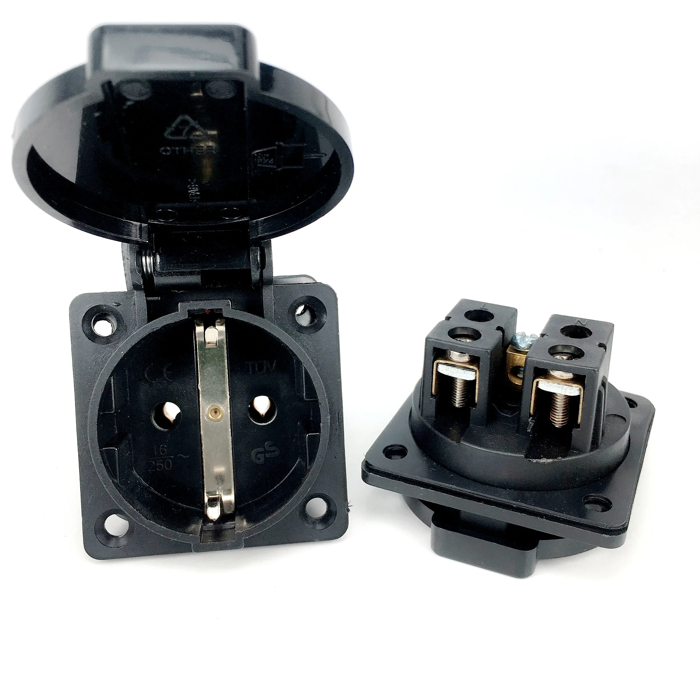 Deutschland Wasserdichte Industriesteckdose AC-Steckdose Deutscher Industriestecker Steckdose mit wasserdichter Abdeckung