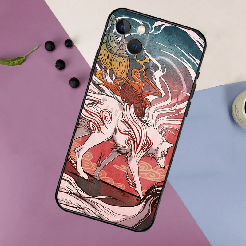 Funda de zorro de Anime de estilo japonés para iPhone 14, 13, 11, 12, 16, 15 Pro Max, 12, 13 Mini, X, XR, XS MAX, 7, 8, 14, 16, 15 Plus, cubierta trasera - imagen 2