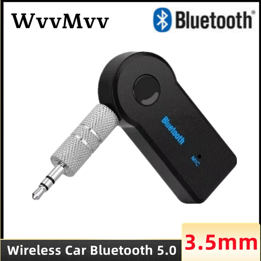 Receptor auxiliar Bluetooth 5,0 para coche, conector auxiliar de 3,5mm, música estéreo, Audio, transmisor de coche, amplificador de altavoz, adaptador inalámbrico con micrófono