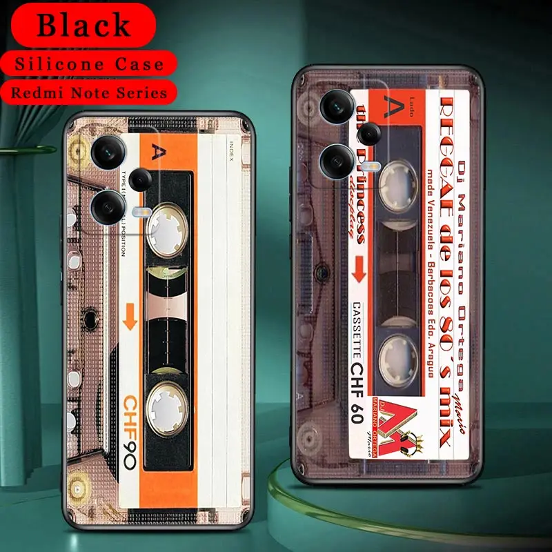 Funda suave de cinta de casete de música Retro Para Xiaomi Redmi Note 12 Pro Plus 12S 11 10 Pro 11S 10S 9 8 Pro 9 7 8T, funda trasera de teléfono