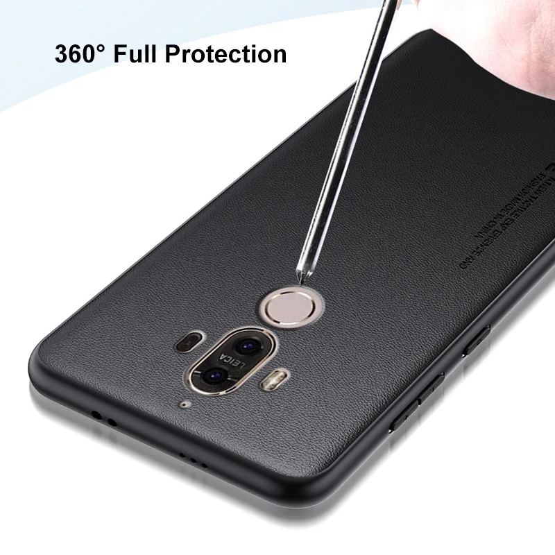 Para Huawei Mate 9 funda de lujo de cuero PU funda de teléfono para Huawei Mate 9 Mate9 contraportada de silicona mate a prueba de golpes protección completa - imagen 4